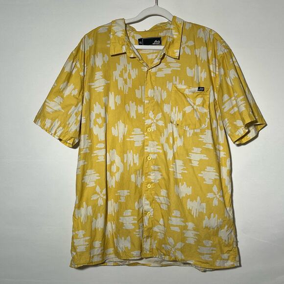 Vintage Y2K Lost Enterprises Short Sleeve Button Down Shirt Yellow Mens Size XL - Picture 3 of 11